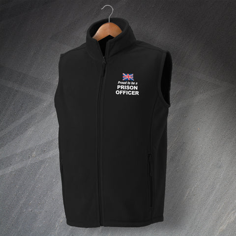 Prison Service Fleece Gilet Embroidered Proud to Be a Prison Officer Union Jack