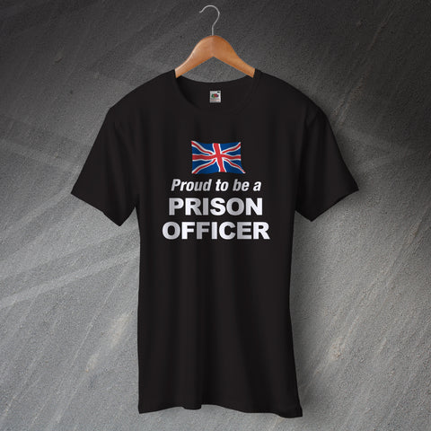 Prison Service T-Shirt Proud to Be a Prison Officer Union Jack