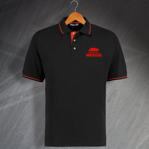 Proud to Be a Weegie Embroidered Contrast Polo Shirt