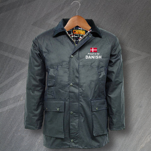 Proud to Be Danish Embroidered Padded Wax Jacket