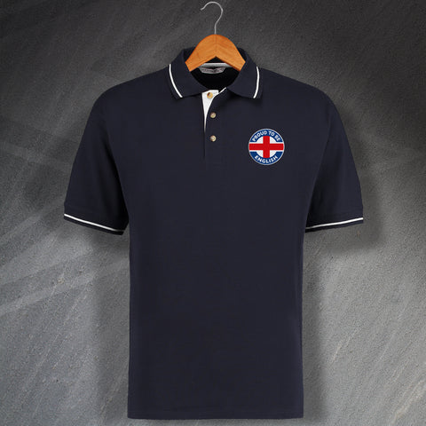England Polo Shirt Embroidered Contrast Proud to Be English