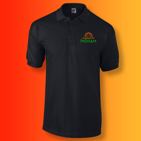 Proud to Be Indian Polo Shirt Black