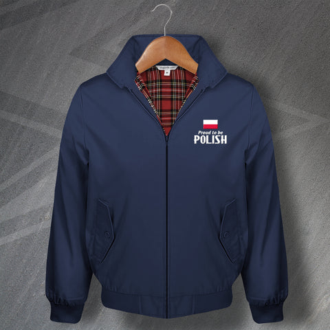 Poland Harrington Jacket Embroidered Proud to Be Polish