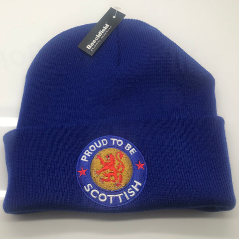 Scotland Beanie Hat Embroidered Proud to be Scottish