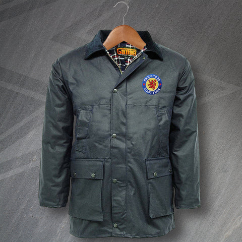 Proud to Be Scottish Embroidered Padded Wax Jacket