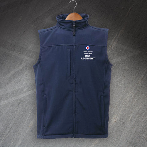 Proud to Have Served in The RAF Regiment Embroidered Flux Softshell Bodywarmer