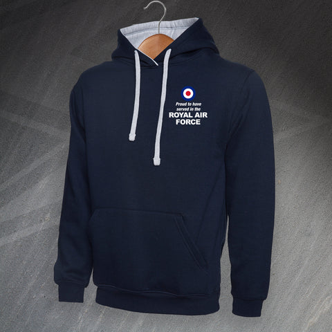 Royal Air Force Embroidered Contrast Hoodie