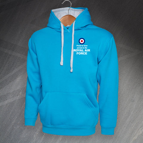Proud to Have Served in The Royal Air Force Embroidered Contrast Hoodie