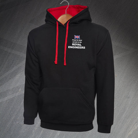Proud to Have Served in The Royal Engineers Embroidered Contrast Hoodie