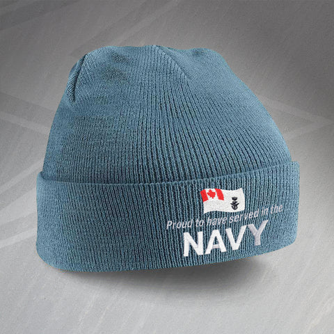 Proud to Have Served In The Canadian Navy Embroidered Beanie Hat