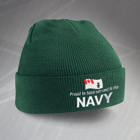 Proud to Have Served In The Canadian Navy Embroidered Beanie Hat