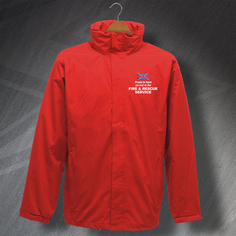 Proud to Have Served in The Fire and Rescue Service Waterproof Jacket