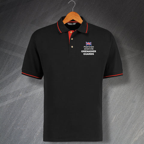 Proud to Have Served in The Grenadier Guards Embroidered Contrast Polo Shirt