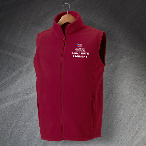 Parachute Regiment Gilet Embroidered Fleece Proud to Have Served
