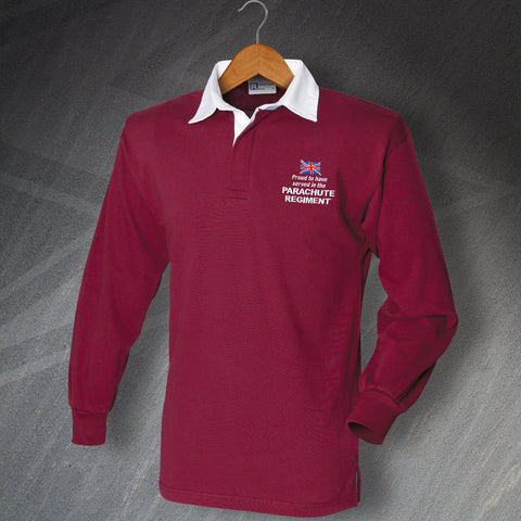 Parachute Regiment Rugby Shirt Embroidered Long Sleeve Proud to Have Served
