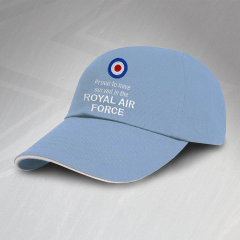 RAF Baseball Cap Embroidered Proud to Have Served