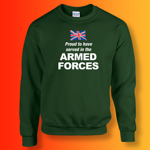Proud to Have Served In The Armed Forces Printed Sweater