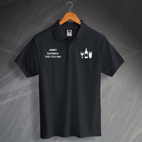 Pub Unisex Printed Polo Shirt Personalised with Name, Job Title & Pub Name