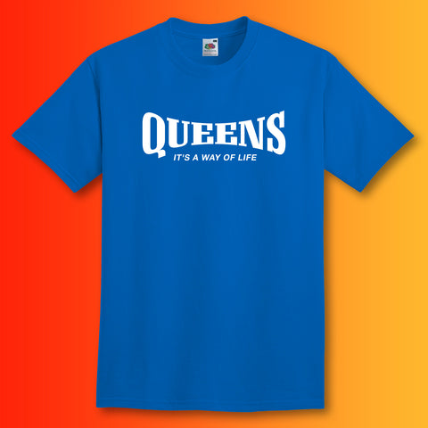 Queens Shirt with It's a Way of Life Design Royal Blue