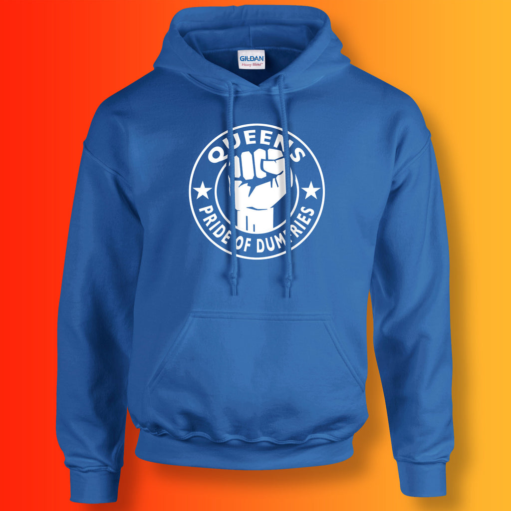 Queens Hoodie with The Pride of Dumfries Design Royal Blue