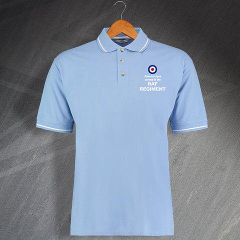 Proud to Have Served in The RAF Regiment Embroidered Contrast Polo Shirt