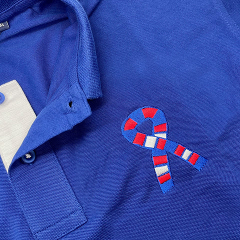 Rangers Football Scarf Polo Shirt Embroidered Classic Fit Contrast