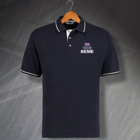 Proud to Have Served in The REME Embroidered Contrast Polo Shirt