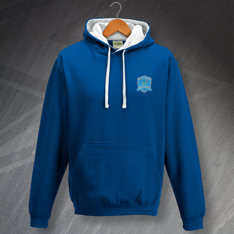 Retro Blackburn Olympic Contrast Hoodie with Embroidered Badge