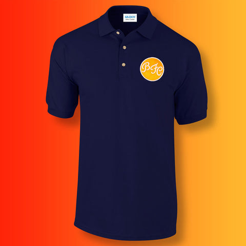 Retro Blackpool Polo Shirt with Embroidered Badge
