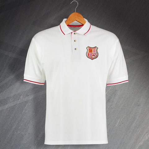 Brentford Football Polo Shirt Embroidered Contrast 1971