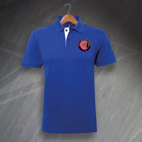 Colchester Football Polo Shirt Embroidered Classic Fit Contrast Colchester Town