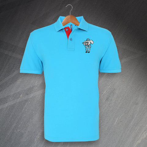 Coventry Football Polo Shirt Embroidered Classic Fit Contrast 1974
