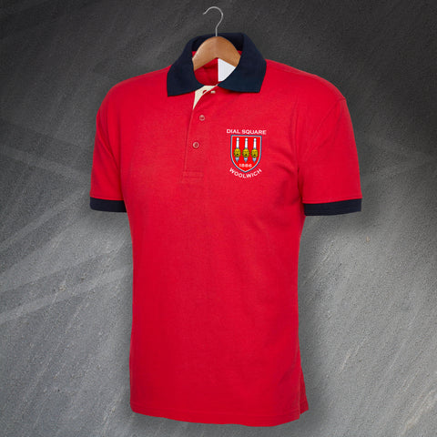 Arsenal Football Polo Shirt Embroidered Tricolour Dial Square