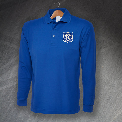 Retro Everton 1920 Embroidered Long Sleeve Polo Shirt
