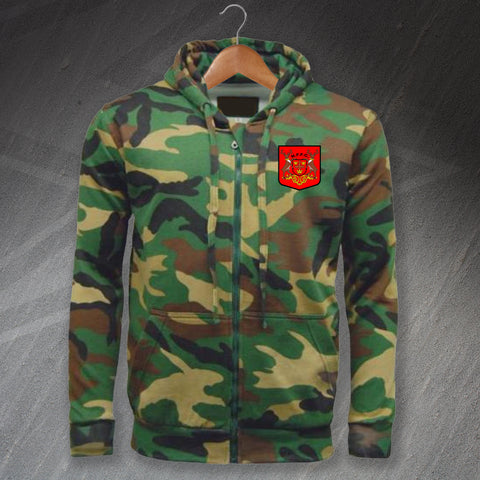 Retro Nottm Forest 1970 Shield Embroidered Camouflage Full Zip Hoodie