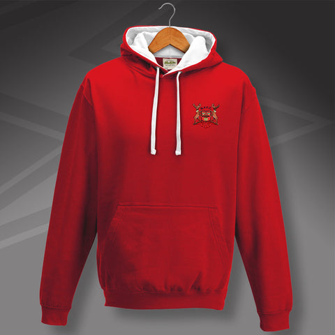 Retro Nottm Forest 1970 Embroidered Contrast Hoodie