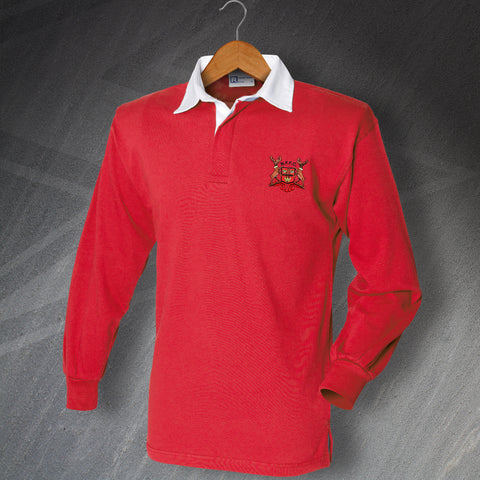 Retro Forest Long Sleeve Football Shirt with Embroidered Badge