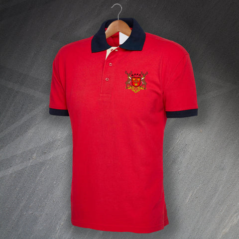 Retro Nottm Forest 1970 Embroidered Tricolour Polo Shirt
