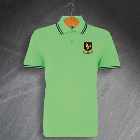 Glentoran Football Polo Shirt Embroidered Tipped 1970s