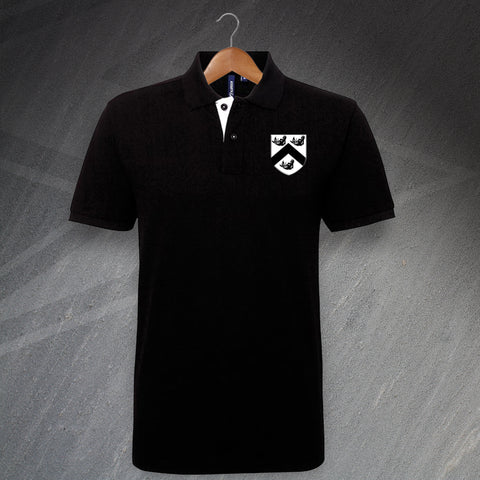 Grimsby Football Polo Shirt Embroidered Classic Fit Contrast 1884