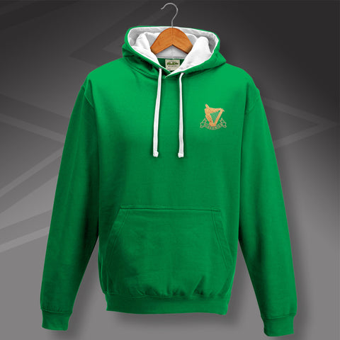 Hibs Football Hoodie Embroidered Contrast 1900s