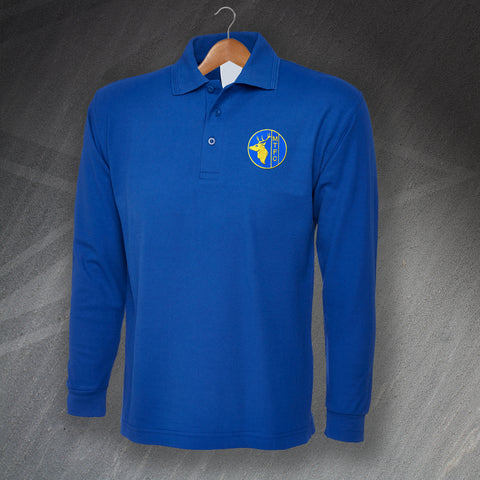 Retro Mansfield 1984 Embroidered Long Sleeve Polo Shirt