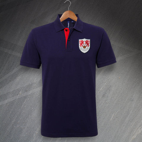 Retro Millwall 1956 Embroidered Classic Fit Contrast Polo Shirt