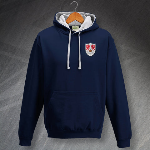 Retro Millwall 1956 Embroidered Contrast Hoodie