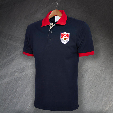 Millwall Football Polo Shirt Embroidered Tricolour 1956
