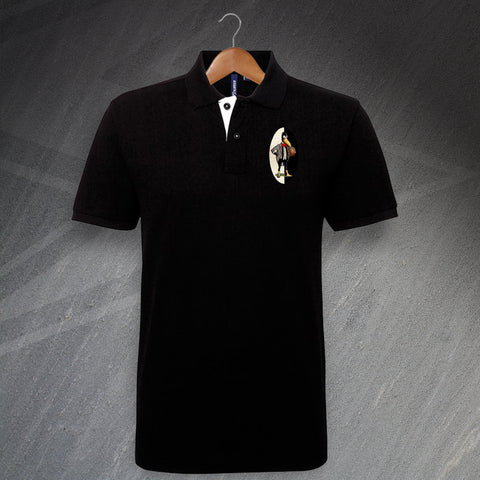 Newcastle Football Polo Shirt Embroidered Classic Fit Contrast 1933