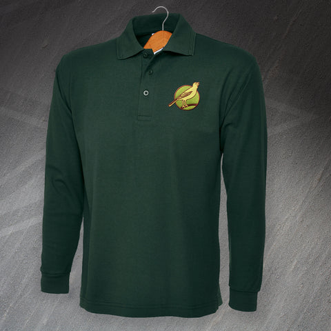 Retro Norwich 1902 Embroidered Long Sleeve Polo Shirt