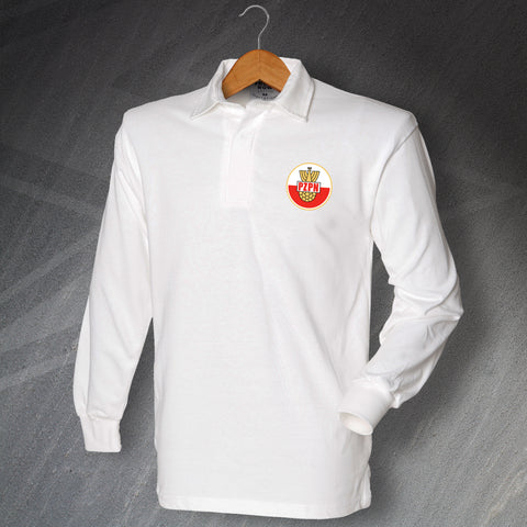 Retro Poland Long Sleeve Football Shirt with Embroidered Badge