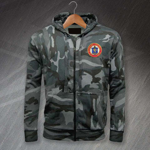 Retro Rangers 1959 Embroidered Camouflage Full Zip Hoodie