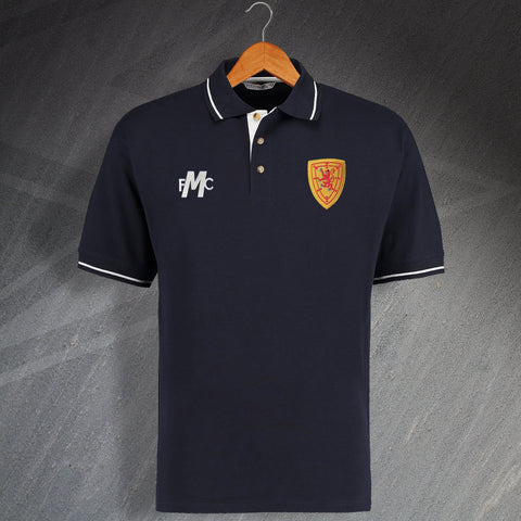 Montrose Football Polo Shirt Embroidered Contrast 1973 & 1879 Scotland National Team Badge